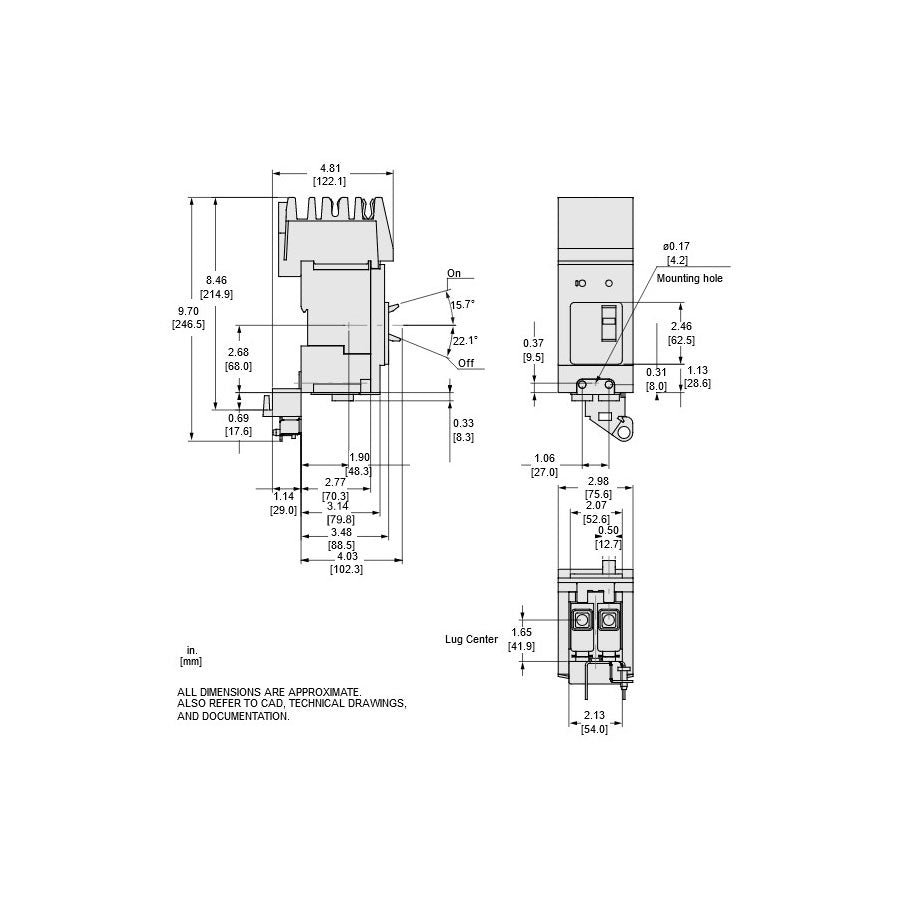 Square D BGA260301 Circuit Breaker | 600V 30A 2P 35kA@480V I-Line Style Plug-In Powerpact