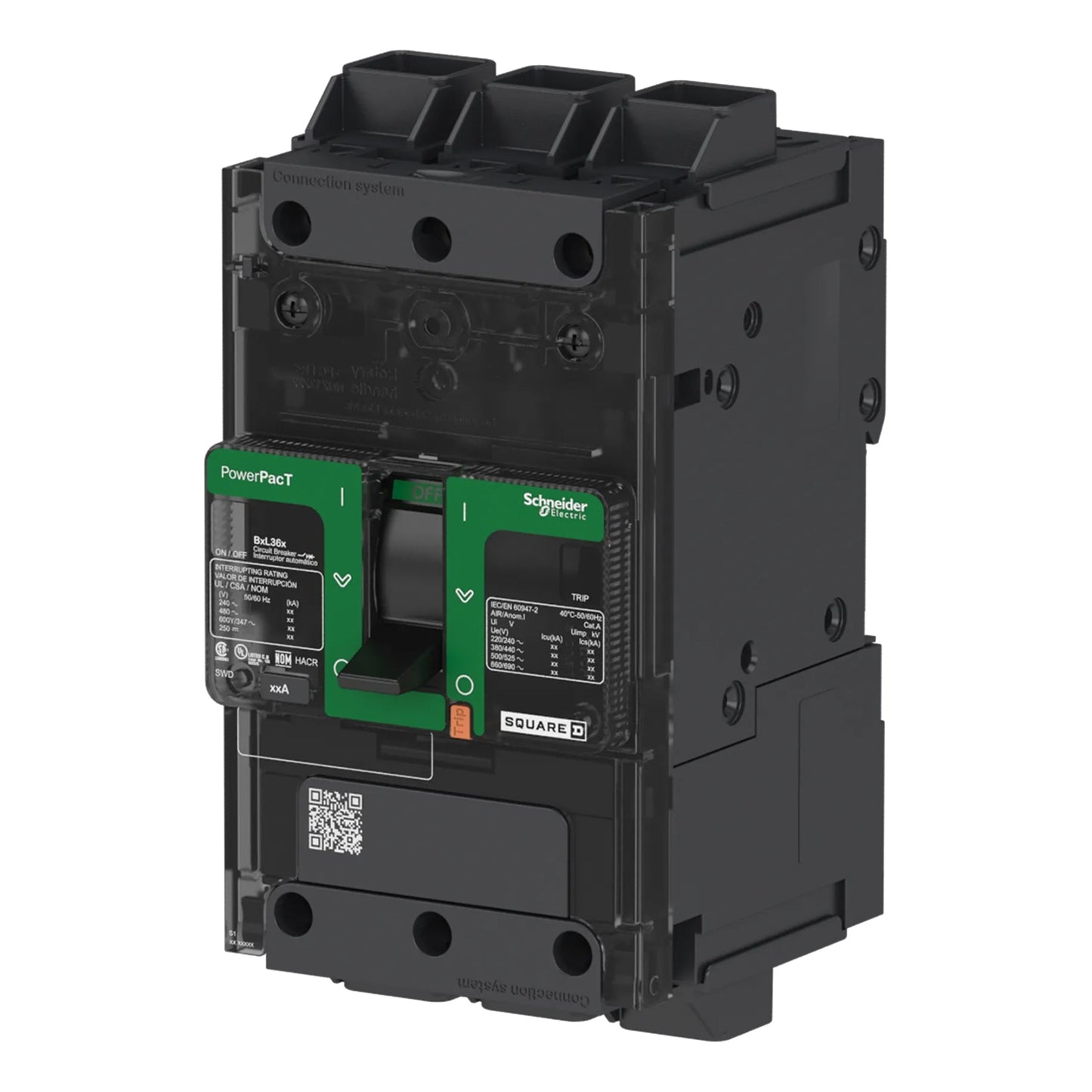Schneider Electric BGL36100 Circuit Breaker | 600V 100A 3P 35kA@480V Feed-Thru Powerpact
