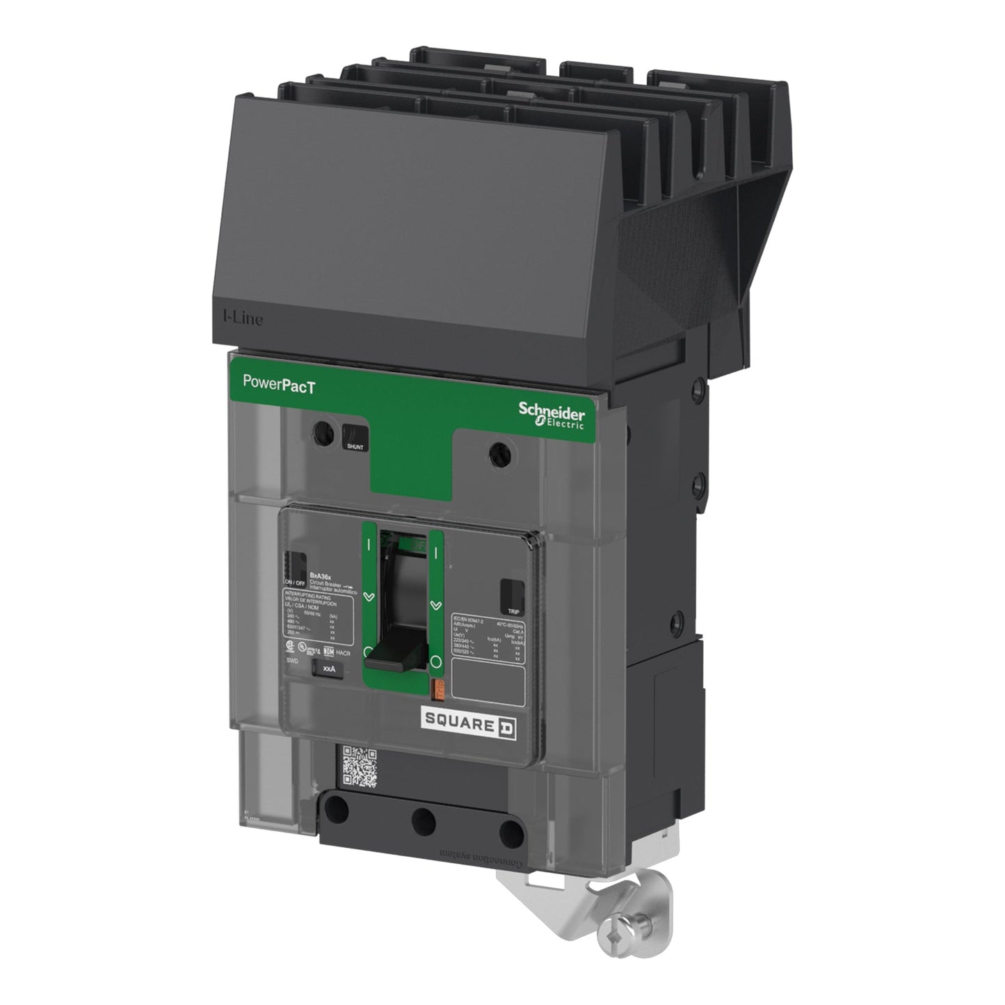 Schneider Electric BJA36015 Circuit Breaker | 600V 15A 3P 65kA@480V I-Line Style Plug-In Powerpact