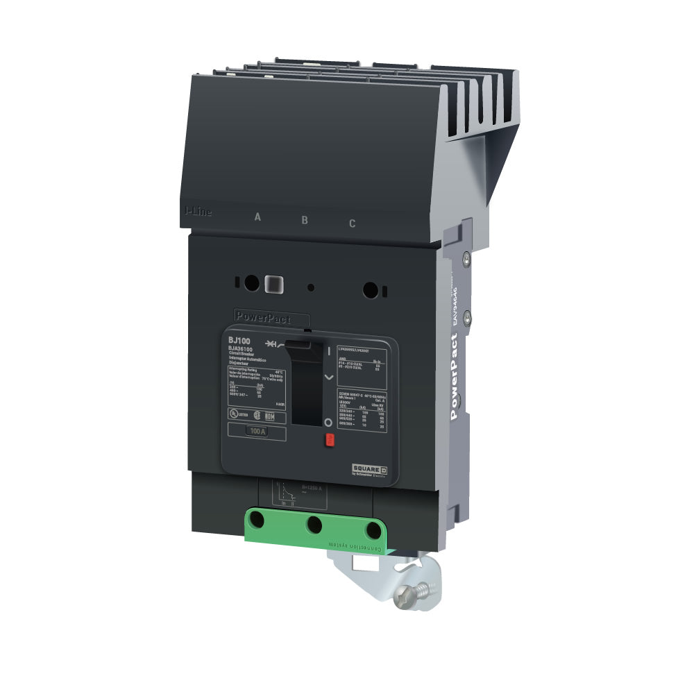 Schneider Electric BJA36100 Circuit Breaker | 600V 100A 3P 65kA@480V I-Line Style Plug-In Powerpact