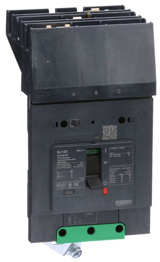 BJA36125 - Square D/ Schneider Electric I-Line Style Plug-In 125 Amp 3 Pole Circuit Breaker - Essential Electric Supply