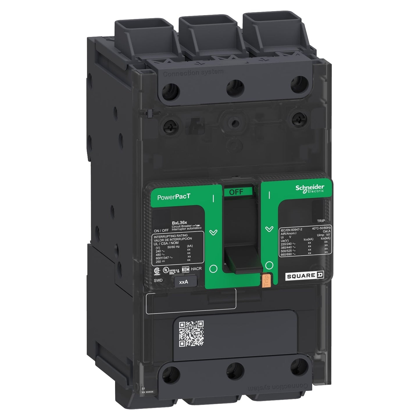 BJL36040 - Square D Feed-Thru 600V 40A 3 pole circuit breaker 65kA@480V - Essential Electric Supply