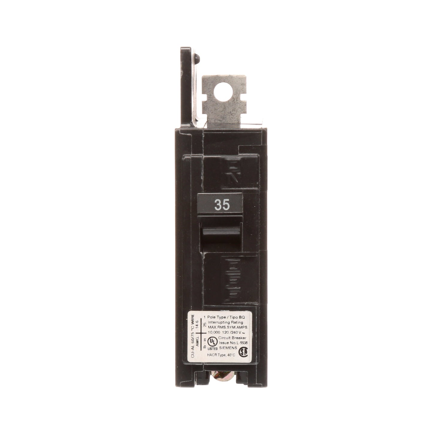 Siemens BQ1B035 Circuit Breaker | 120V 35A 1P 10kA@120V Bolt-on BQ Series