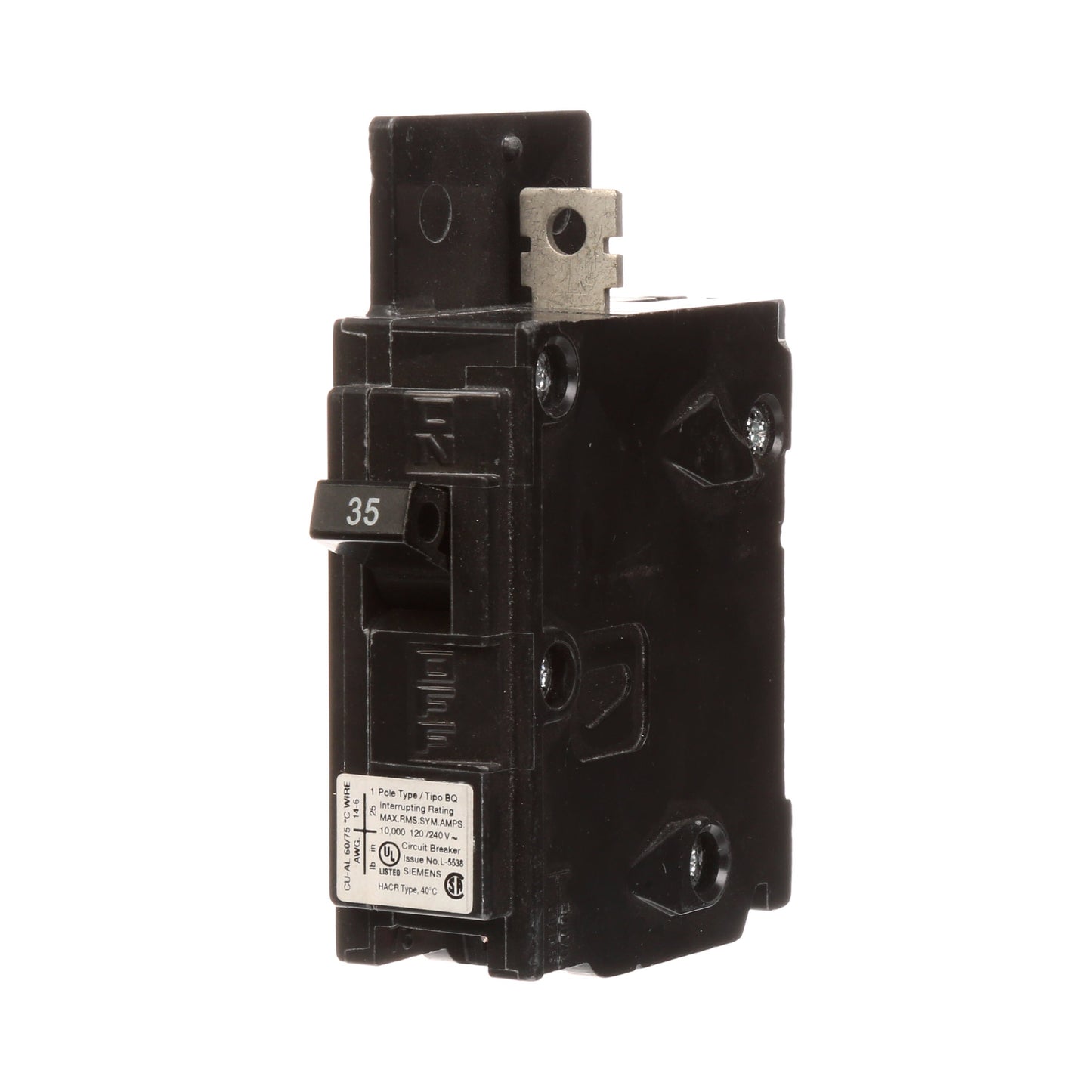 Siemens BQ1B035 Circuit Breaker | 120V 35A 1P 10kA@120V Bolt-on BQ Series