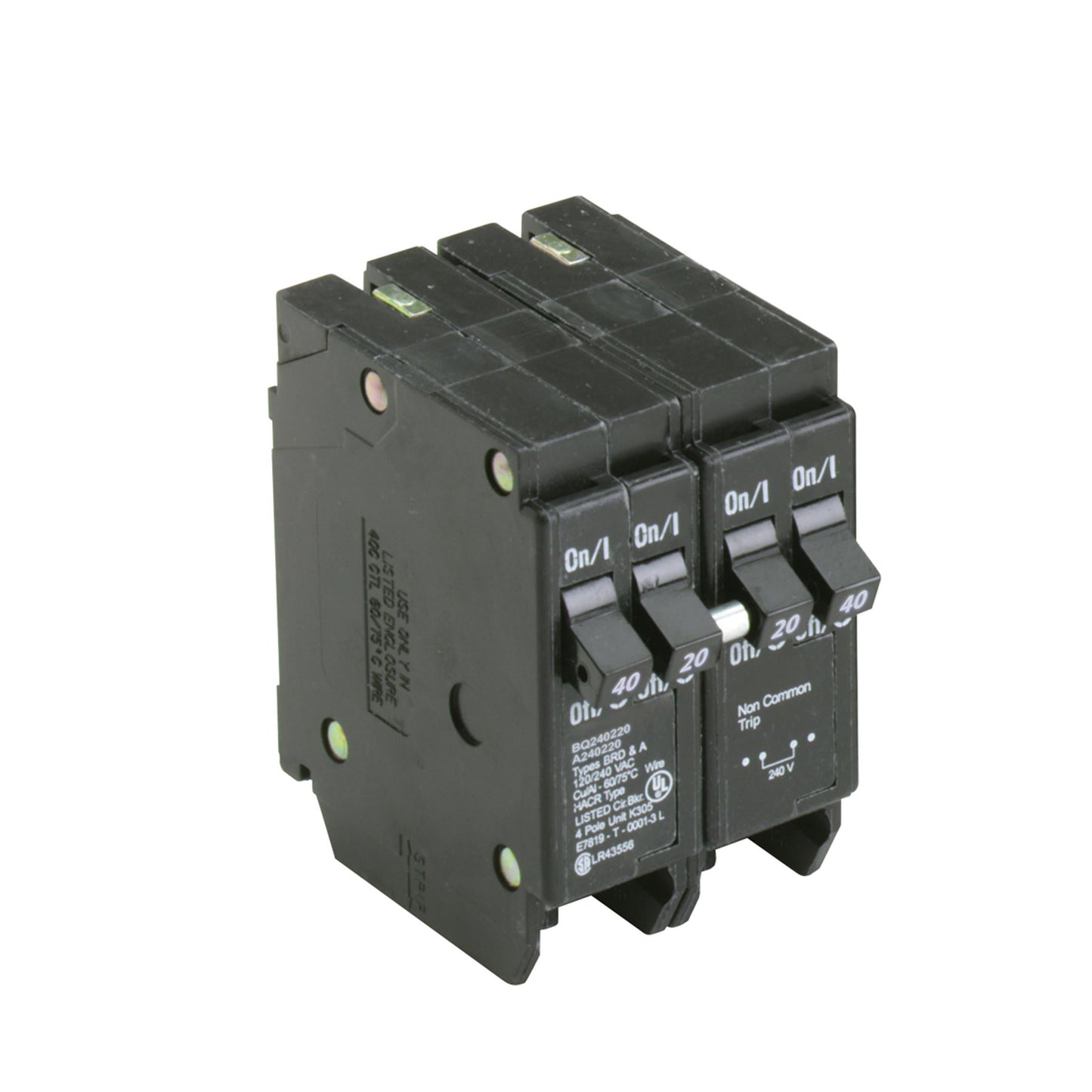 BQ240220 - Cutler Hammer/ Eaton Feed-Thru 40 Amp, 20 amp 2 Pole Circuit Breaker - Essential Electric Supply