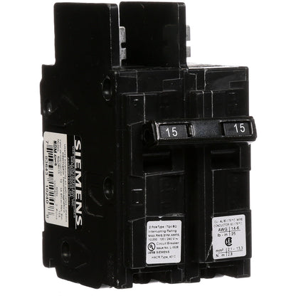 Siemens BQ2B015 Circuit Breaker | 120/240V 15A 2P 10kA@240V Bolt-on BQ Series