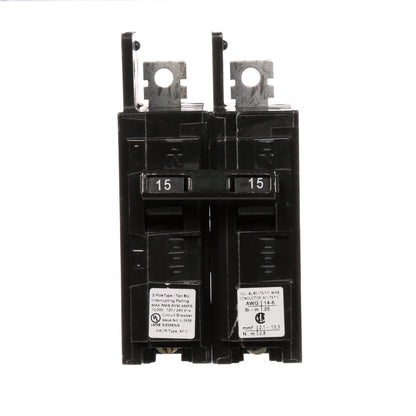 Siemens BQ2B015 Circuit Breaker | 120/240V 15A 2P 10kA@240V Bolt-on BQ Series