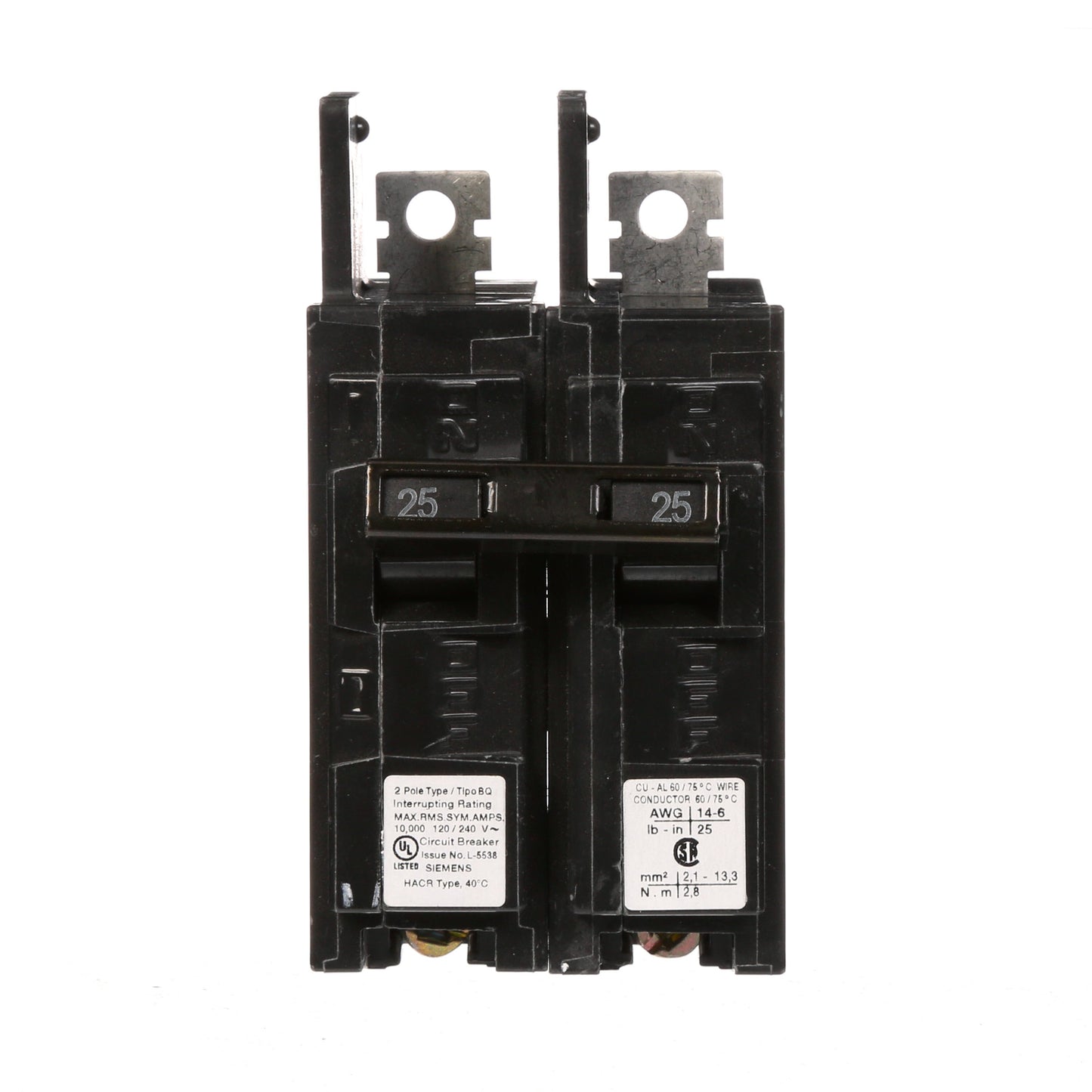 Siemens BQ2B025 Circuit Breaker | 120/240V 25A 2P 10kA@240V Bolt-on BQ Series