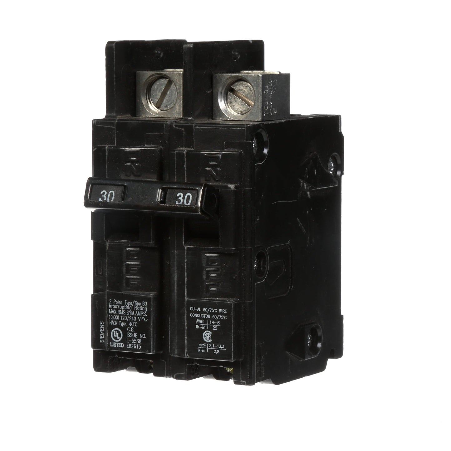 Siemens BQ2B030L Circuit Breaker | 240V 30A 2P 10kA@240V Feed-Thru
