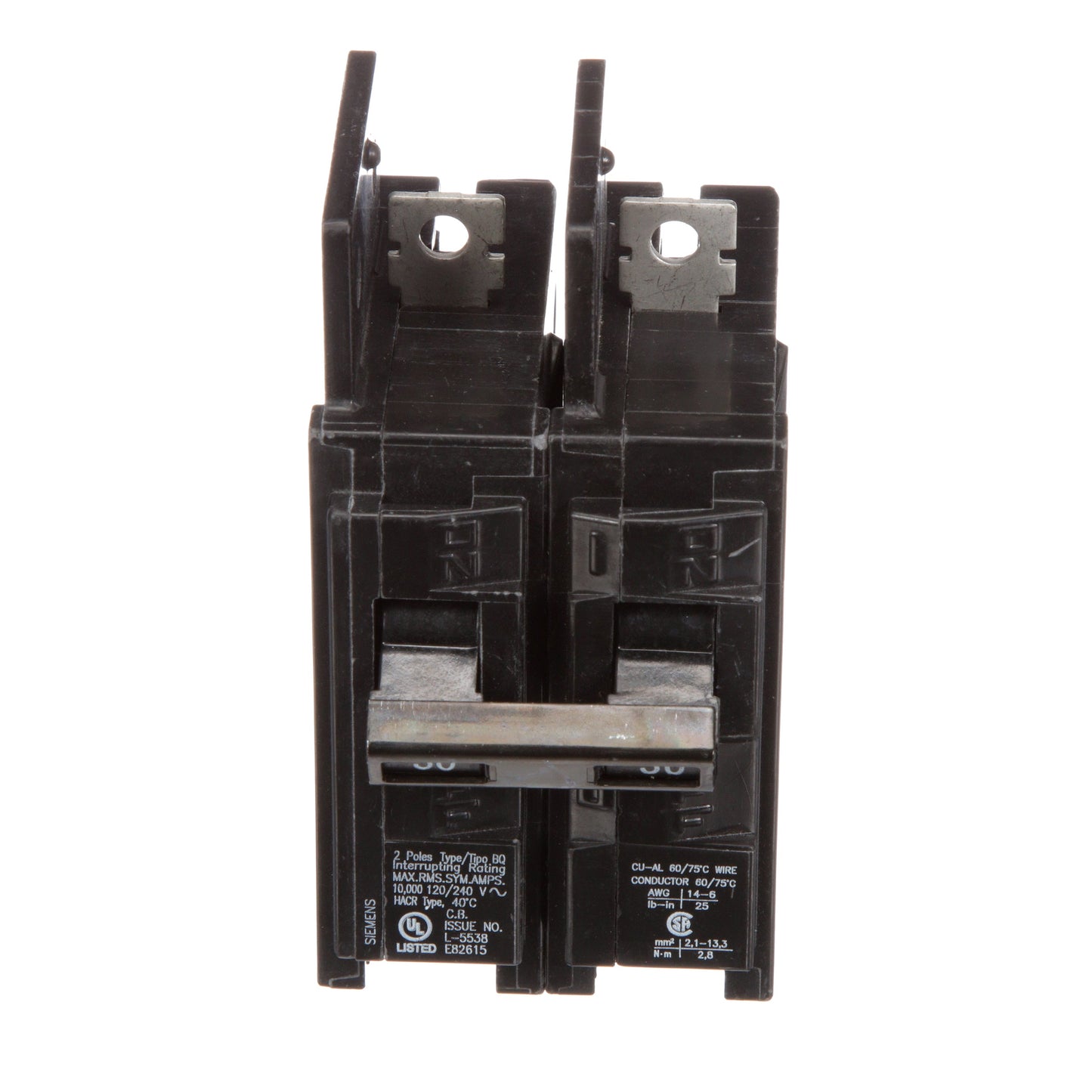 Siemens BQ2B030 Circuit Breaker | 120/240V 30A 2P 10kA@240V Bolt-on BQ Series