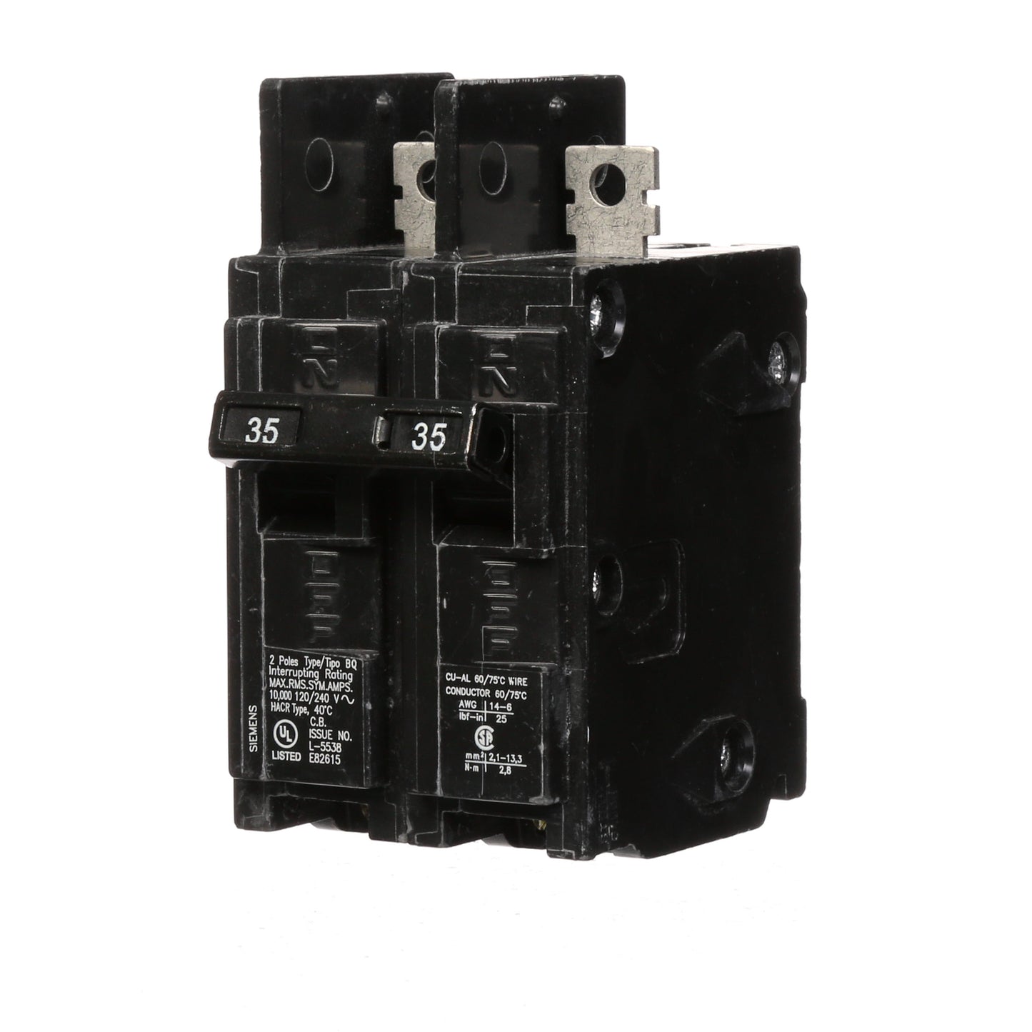 Siemens BQ2B035 Circuit Breaker | 120/240VAC 35A 2P 10kA@240V Bolt-on BQ Series