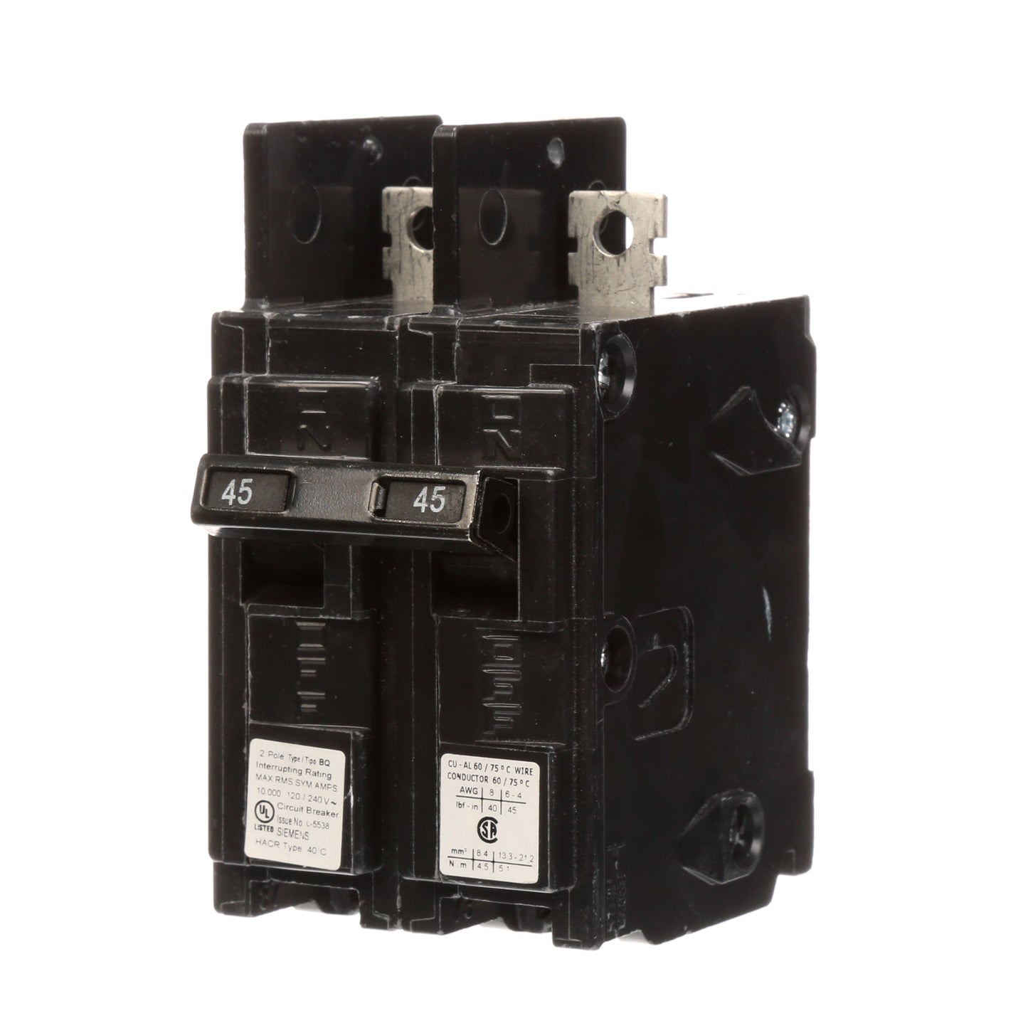 Siemens BQ2B045 Circuit Breaker | 120/240V 45A 2P 10kA@240V Bolt-on BQ Series