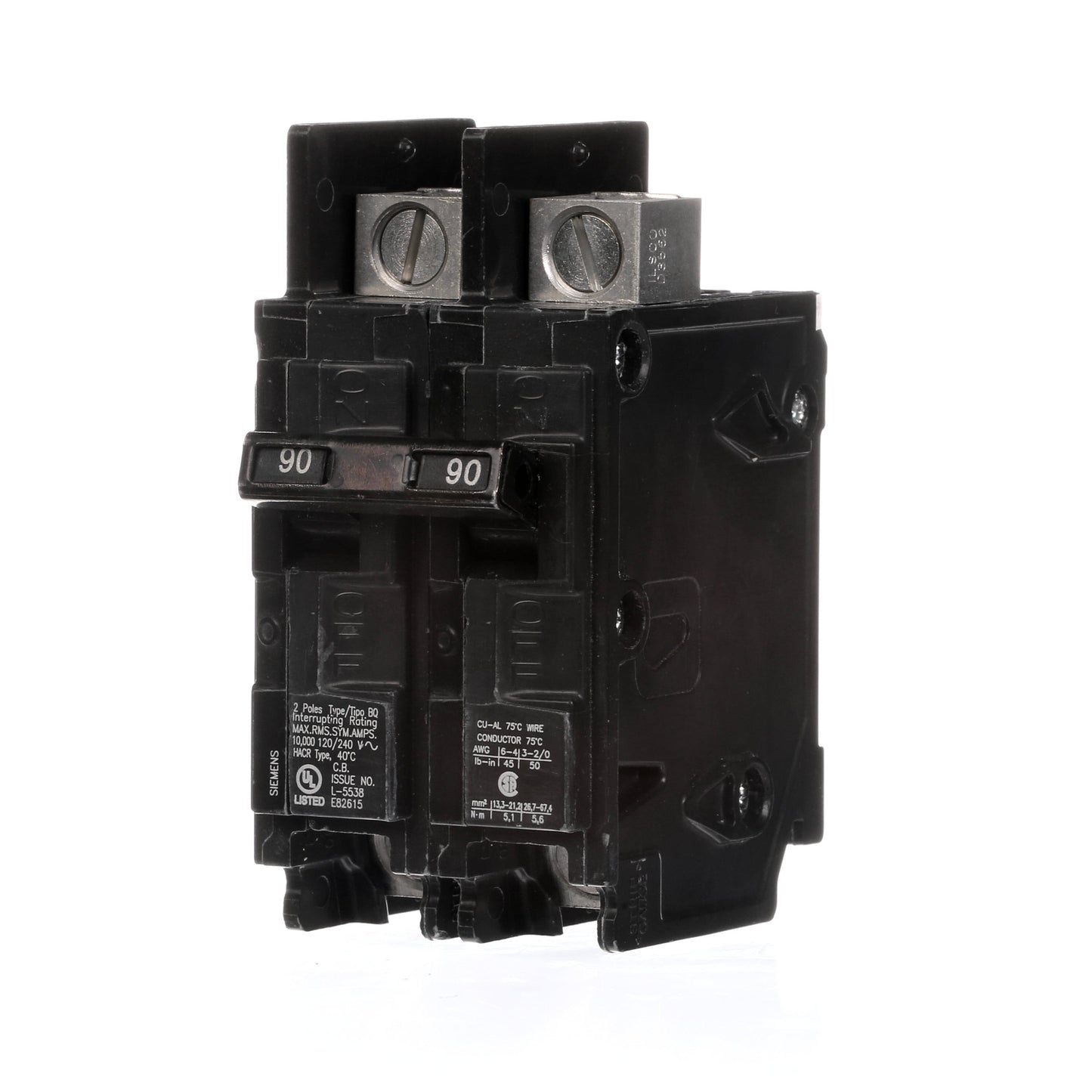 Siemens BQ2B090L Circuit Breaker | 240V 90A 2P 10kA@240V Feed-Thru