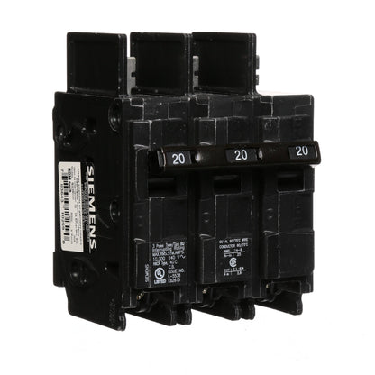Siemens BQ3B020 Molded Case Circuit Breaker | 240V 20A 3P 10kA@240V Bolt-on BQ Series