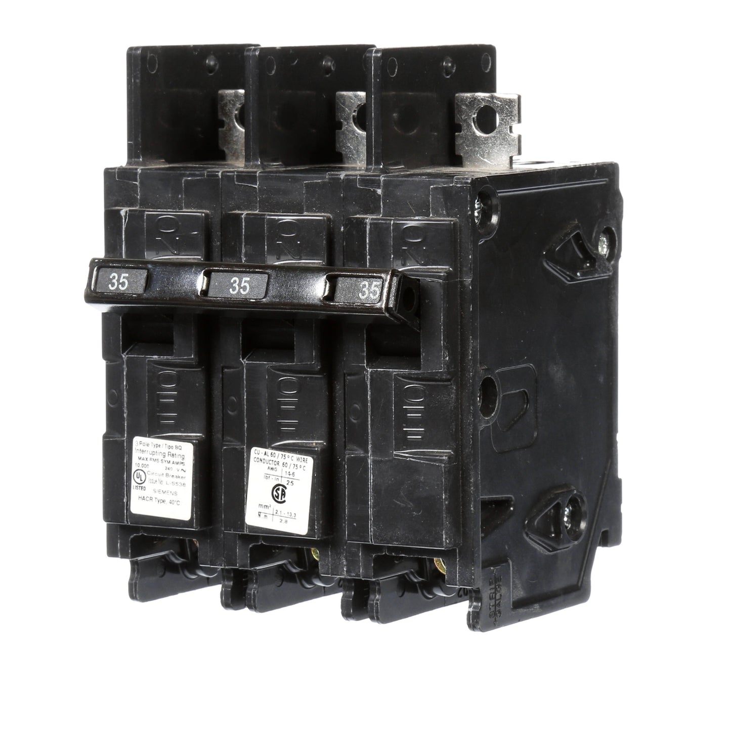 Siemens BQ3B035 Circuit Breaker | 240V 35A 3P 10kA@240V Bolt-On BQ Series