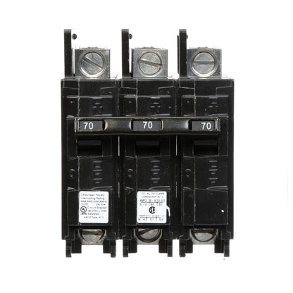 Siemens BQ3B070L Circuit Breaker | 240V 70A 3P 10kA@240V Feed-Thru BQ Series