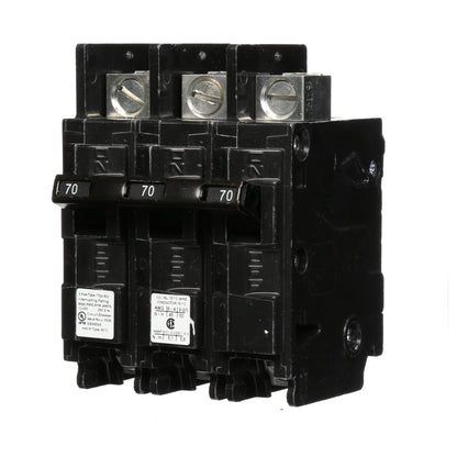 Siemens BQ3B070L Circuit Breaker | 240V 70A 3P 10kA@240V Feed-Thru BQ Series