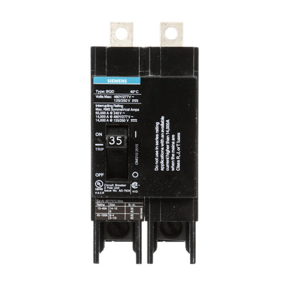 Siemens BQD235 Circuit Breaker | 480V 35A 2P 14kA@480V Bolt-On BQD Series