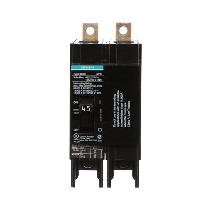 Siemens BQD245 Circuit Breaker | 480V 45A 2 Pole 14kA@480V Bolt-On BQD Series