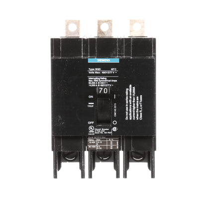 Siemens BQD370 Circuit Breaker | 480V 70A 3P 14kA@480V Bolt-on BQD Series
