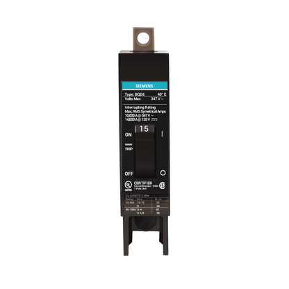 Siemens BQD6115 Circuit Breaker | 347V 15A 1P 10kA@347V Bolt-On BQD Series