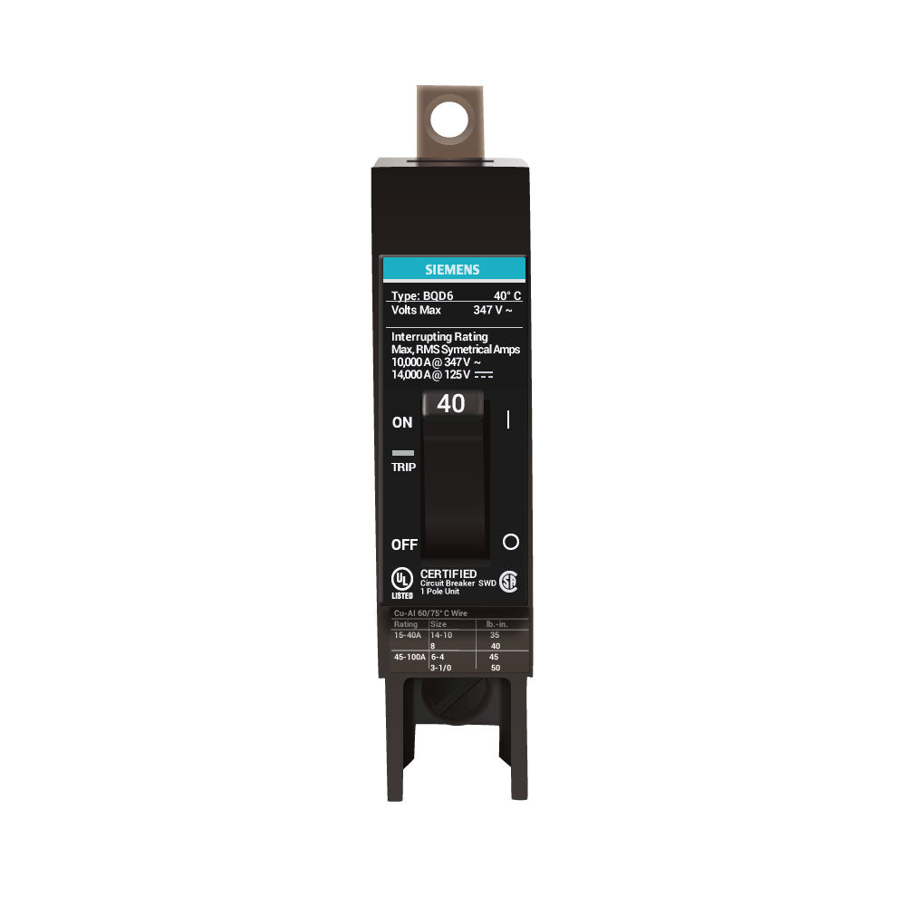 Siemens BQD6140 Circuit Breaker | BQD Series BQD6 347V 40A