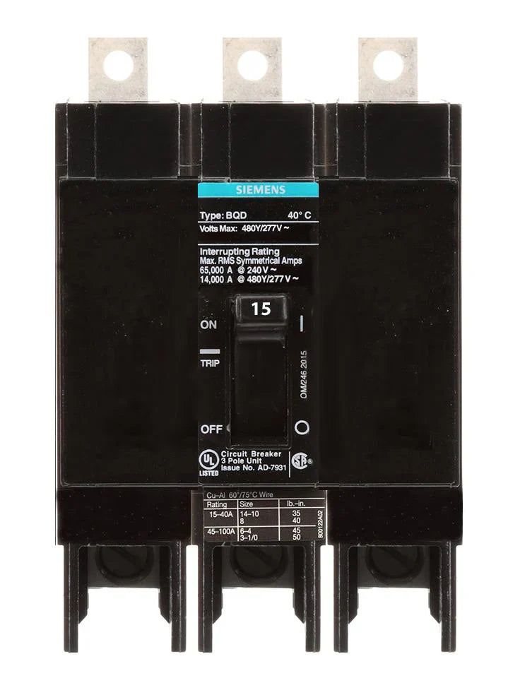 Siemens BQD6315 Circuit Breaker | BQD Series BQD6 600V 15A