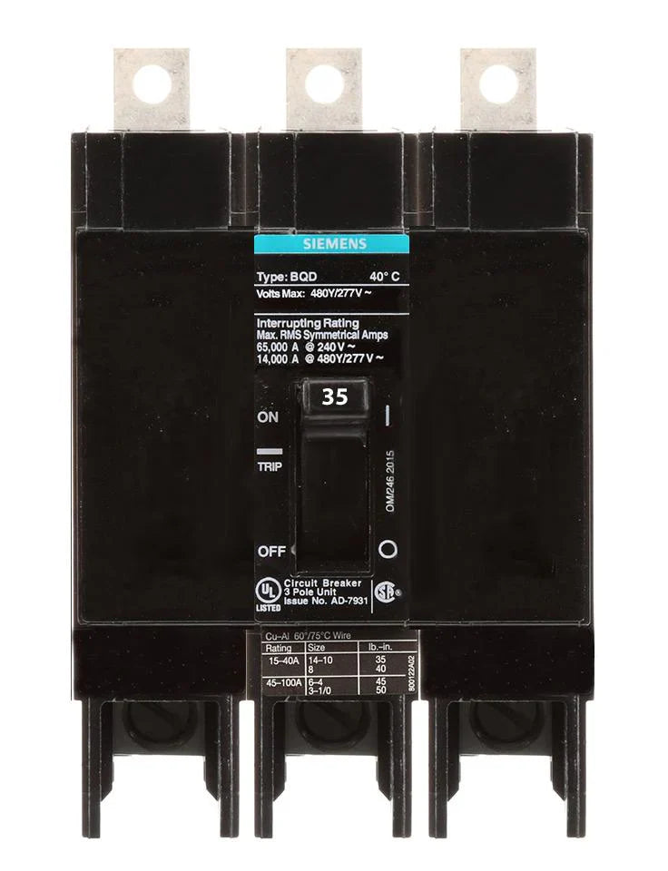 Siemens BQD6335 Circuit Breaker | BQD Series BQD6 600V 35A