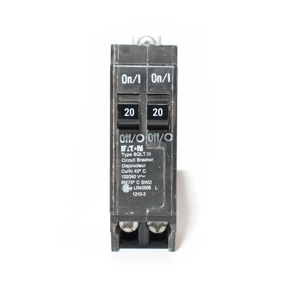 Eaton BQLT-20 Circuit Breaker | 120V 20A 2P 10kA@240V Bolt-On BQL Series
