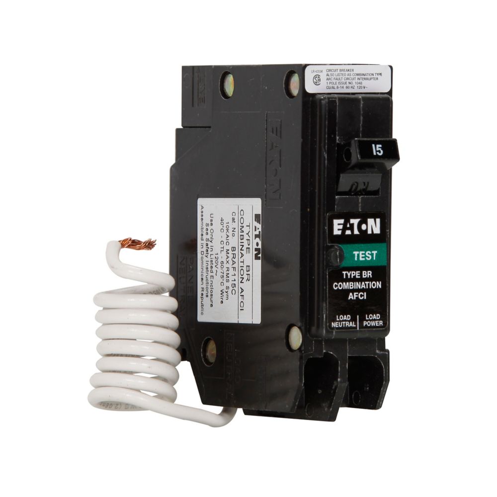 Westinghouse BRAF115C Circuit Breaker | 5V 15A 1P 10kA@120V Plug-In BR Series