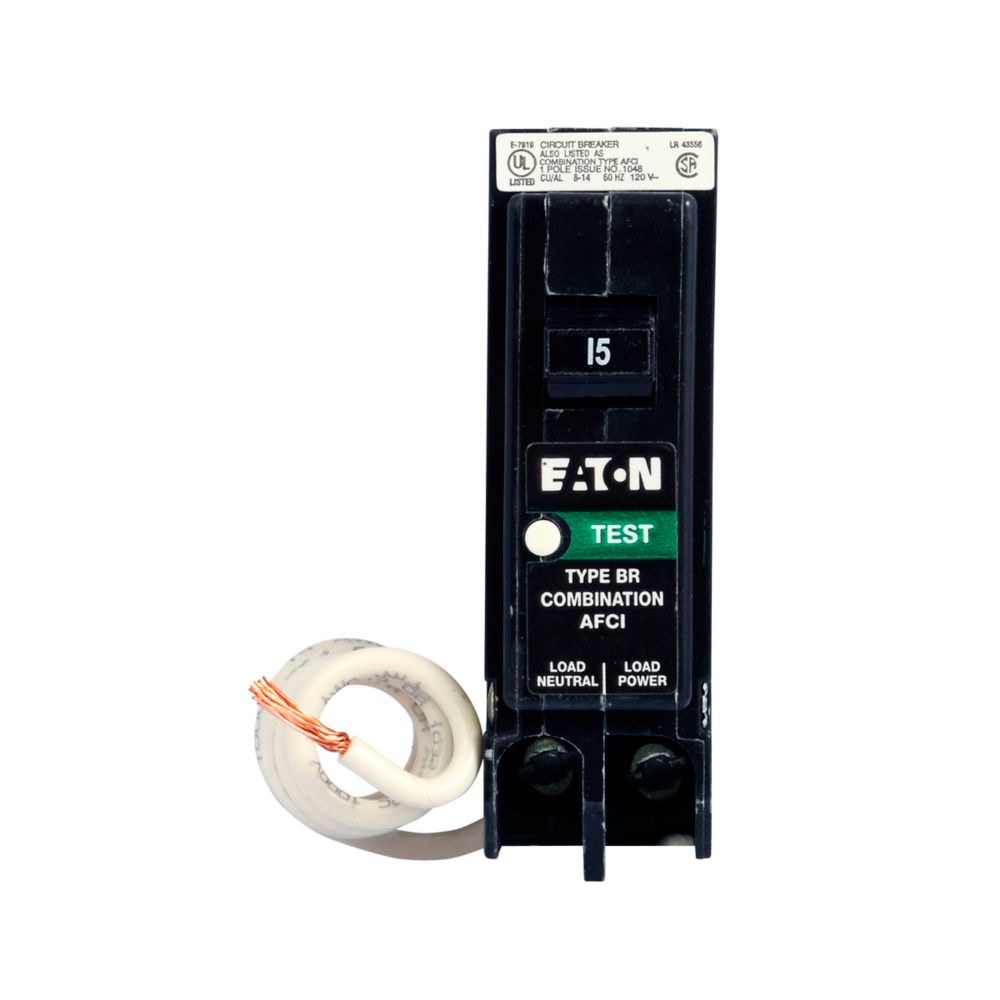 Cutler Hammer BRCAF115CS Circuit Breaker | 120V 15A 1P 10kA@120V Plug-In BR Series