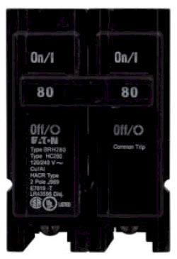 BRH280 - Cutler Hammer Plug-In 80 Amp 2 Pole Circuit Breaker - Essential Electric Supply