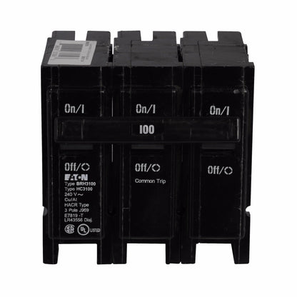 Cutler Hammer BRH3100 Circuit Breaker | BR Series BRH 240V 100A