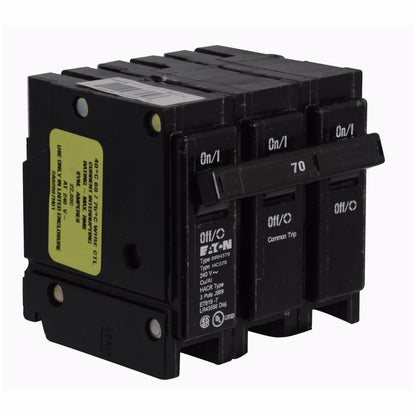 Cutler Hammer BRH370 Circuit Breaker | 240V 70A 3P 22kA@240V Plug-In BR Series