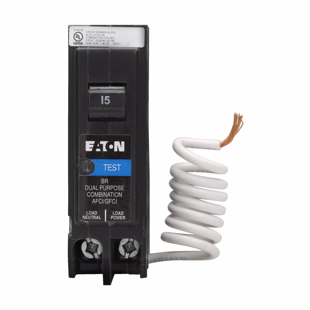 Eaton BRN115DF Circuit Breaker | 120V 15A 1P 10kA@120V Type BR