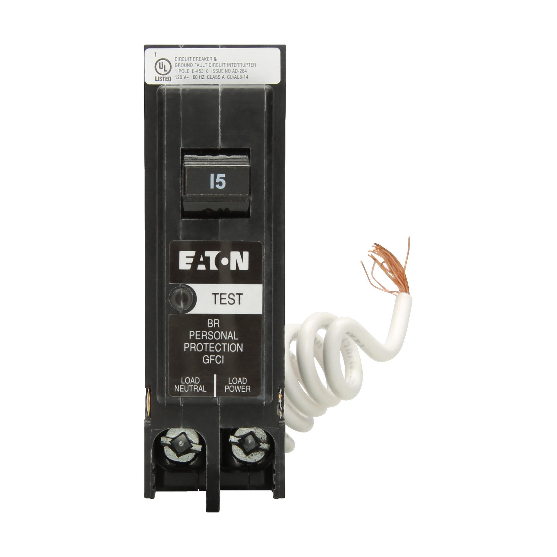 BRN115GF - Eaton Plug-In 120V 15A 1 pole circuit breaker 10kA@120V - Essential Electric Supply