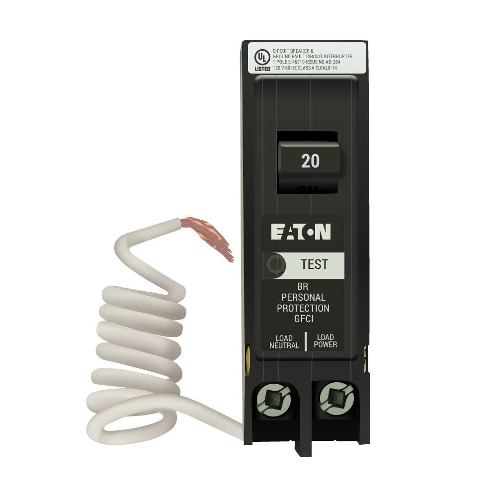 Eaton BRN120GF Circuit Breaker | 120V 20A 1P 10kA@120V Plug-In Type BR