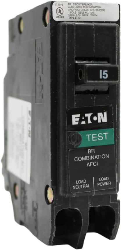 BRP115AF Eaton Plug-In 15 Amp 1 Pole Circuit Breaker AFCI 10kA@120V AIC - Essential Electric Supply