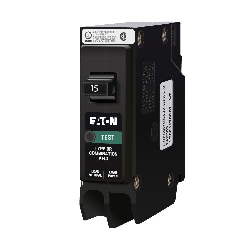 Eaton BRP115AF Circuit Breaker | 120V 15A 1P 10kA@120V Type BR
