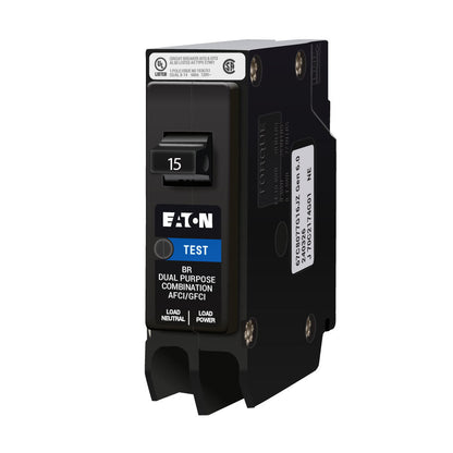 Eaton BRP115DF Circuit Breaker | 2V 15A 1P 10kA@120V Plug-In BR Series