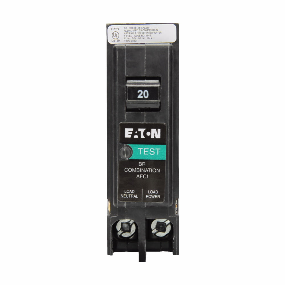 Eaton BRP120AF Circuit Breaker | 120V 20A 1P 10kA@120V Plug-In BR Series
