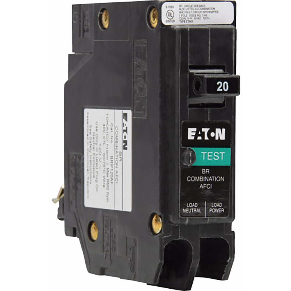 Eaton BRP120AF Circuit Breaker | 120V 20A 1P 10kA@120V Plug-In BR Series