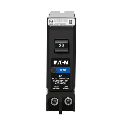 Eaton BRP120DF Circuit Breaker | 120V 20A 1P 10kA@120V Plug-In BR Series