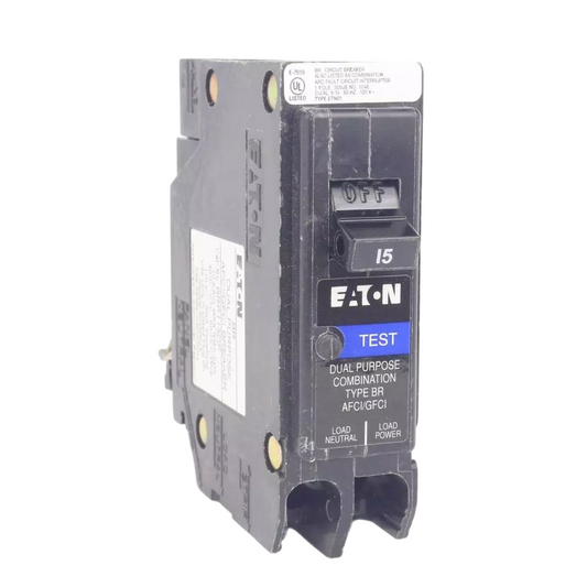 Cutler Hammer BRPAFGF115CS Circuit Breaker | 12V 15A 1P 10kA@120V Plug-In BR Series