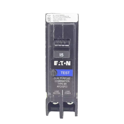 Cutler Hammer BRPAFGF115CS Circuit Breaker | 12V 15A 1P 10kA@120V Plug-In BR Series