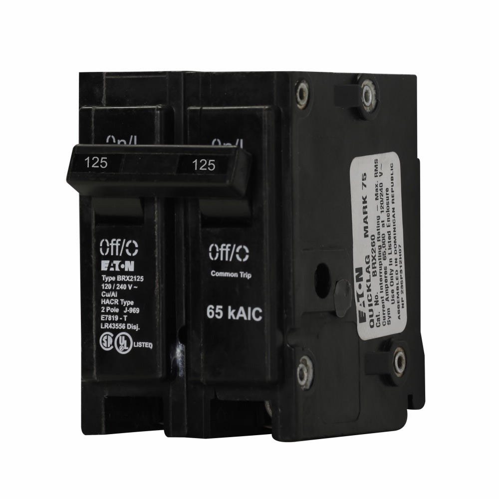Cutler Hammer BRX2125 Circuit Breaker | 240V 125A 2P 65kA@240V Plug-In BR Series