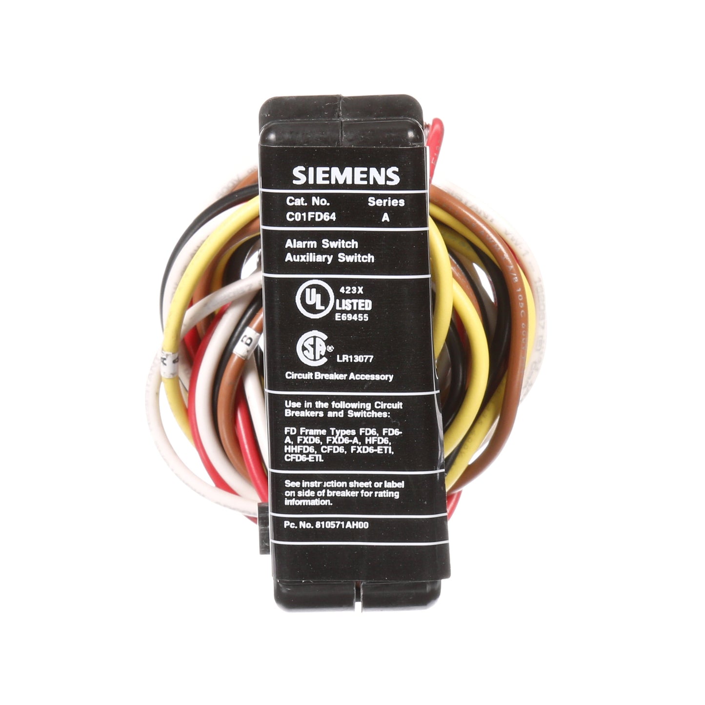 Siemens C01FD64 Circuit Breaker Bell Alarm | 480V Sentron Series