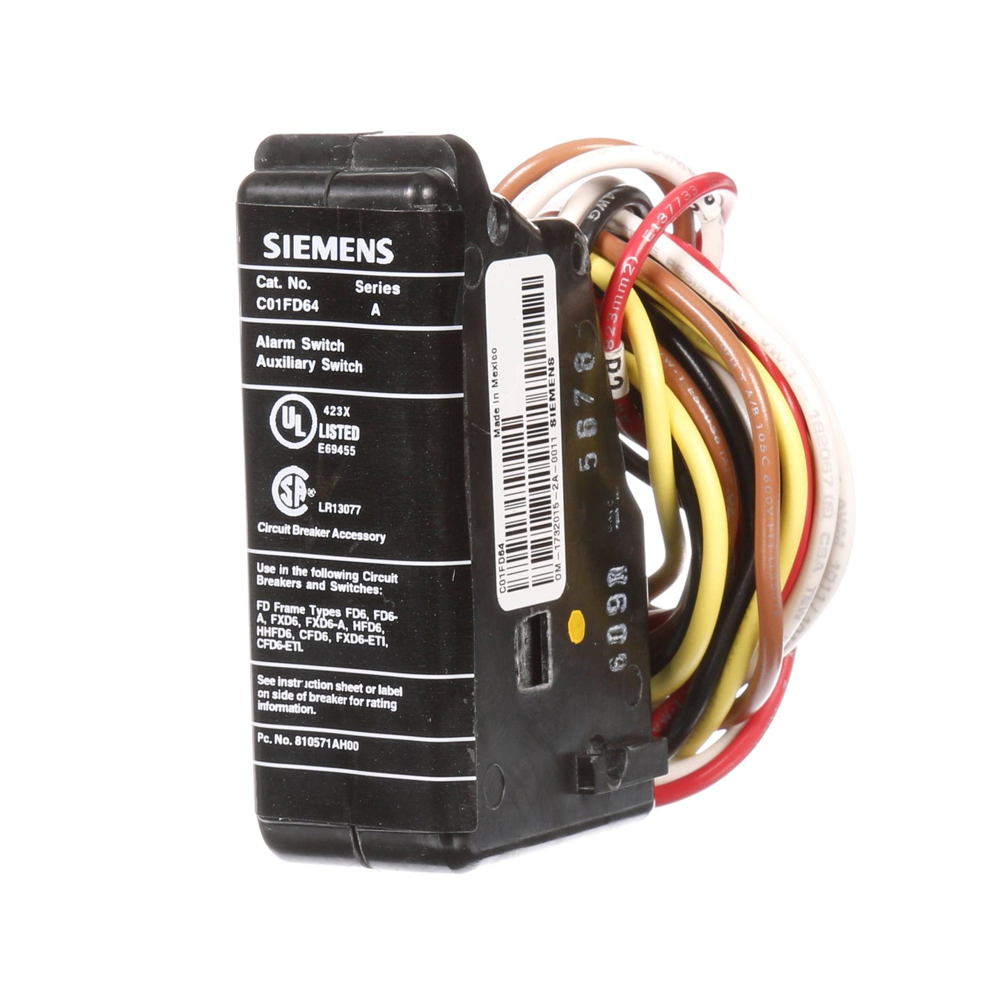 Siemens C01FD64 Circuit Breaker Bell Alarm | 480V Sentron Series