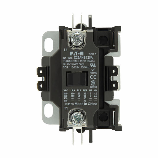 C25ANB125A Cutler Hammer C25 Series Contactor 600V 25A 120V Coil - Essential Electric Supply