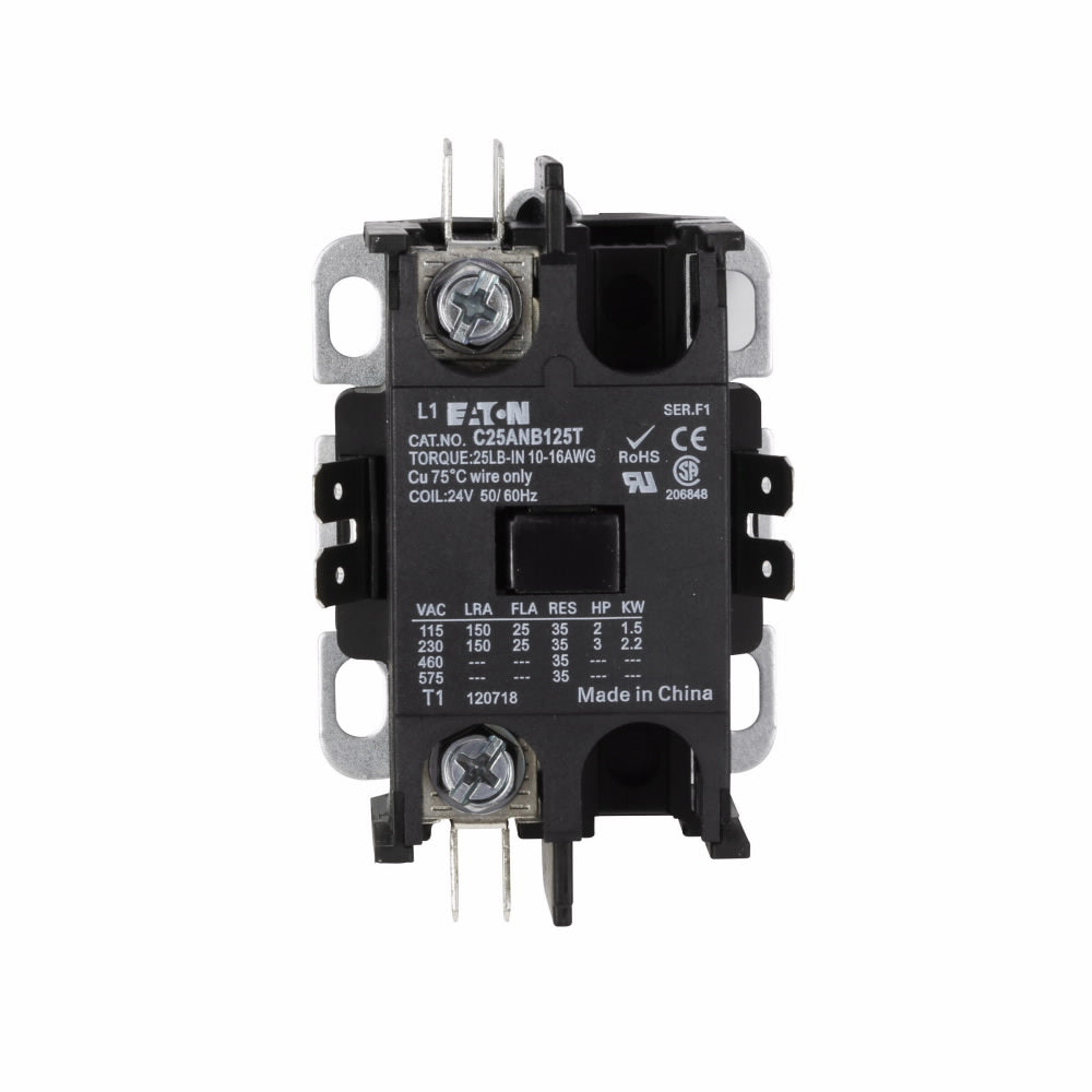 C25ANB125T Cutler Hammer C25 Series Contactor 600V 25A 24V Coil - Essential Electric Supply
